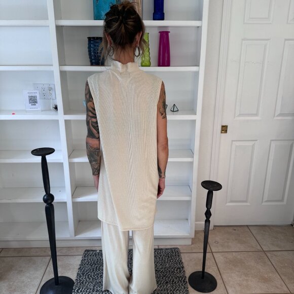 Dressed in LALA Lex Ribbed Playsuit in Sand - Picture 2 of 5